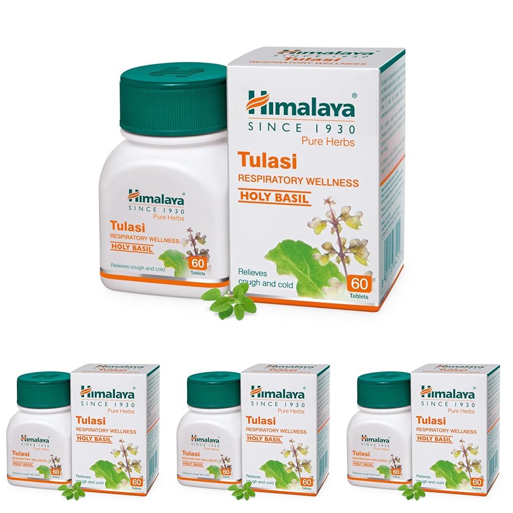 Himalaya Wellness Pure Herbs Tulasi Respiratory Wellness | Holy Basil |Relieves cough and cold| -Pack of 240 Tablets