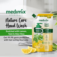 Medimix Ayurvedic Nature Fresh Hand Wash Refill With Lemon, Tulsi & Aloe Vera For Soft & Odour-Free Hands 675ml | 99.9% Germ Protection | Shop Herbal | Natural | Soap-free | 100% Vegan