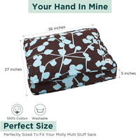 Molly Mutt Medium To Large Dog Bed Cover - Your Hand In Mine Print - Measures 27X36X5 - 100% Cotton - Durable - Breathable - Sustainable - Machine Washable Dog Bed Cover