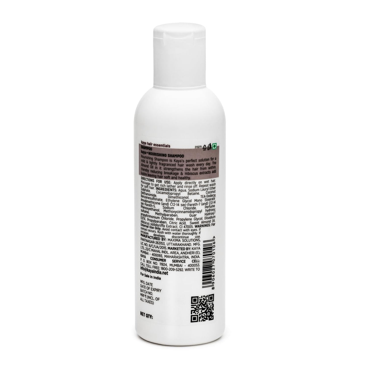 Kaya Clinic Hair Nourishing Shampoo, 200ml Contains Hibiscus Extracts & Almond Oil, Reduces Hair Breakage, Softer Hair