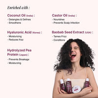 Bare Anatomy Curl Defining Shampoo + Hair Mask + Leave-In Conditioner + Gel | Curl Retention & 2X Frizz Protection | Coconut Oil, Hyaluronic Acid & Castor Oil | 250ml + 250g + 140ml + 140ml