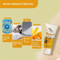 FIXDERMA Shadow Sunscreen SPF 50 Silicone Matte Cream PA+++, for Oily Skin-Acne Prone, Sun Screen Protector for Women & Men - 50Ml