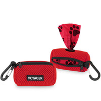 Best Pet Supplies 2-Pack Dog Poop Bag Holder Leash Attachment, Color, Reusable Mesh Dispenser Pouch for Travel, Walking, Park, and Outdoor Use, Soft and Durable with Clip-On - Mesh Red Mesh Dispensers (Red) 1 Count (Pack of 2)