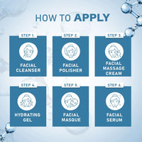 Glamveda Hyaluronic Acid Hydra boost Facial Kit | Salon Like Glow | 6 Step Facial Kit| SLS & Paraben Free| 40gm (Hydra Boost)