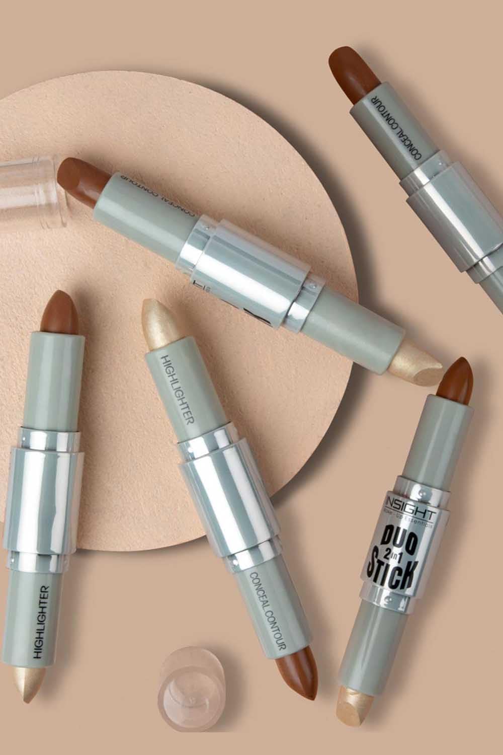 INSIGHT Cosmetics Duo Stick Conceal Contour + Highlighter, Shade-01, 8.5 gram