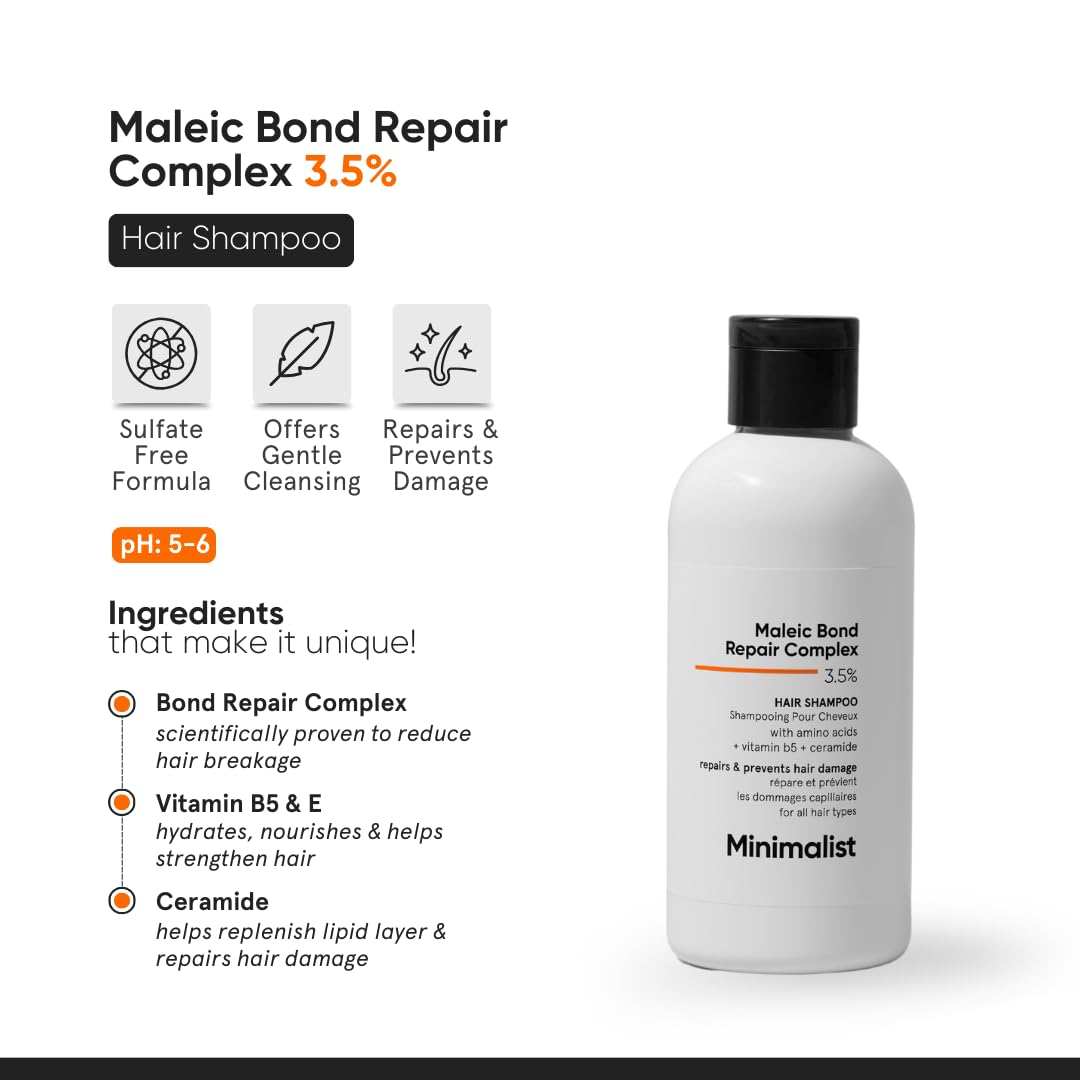 Minimalist Maleic Bond Repair Hair Care Gift Set | Hair Serum, Shampoo, Mask Trio