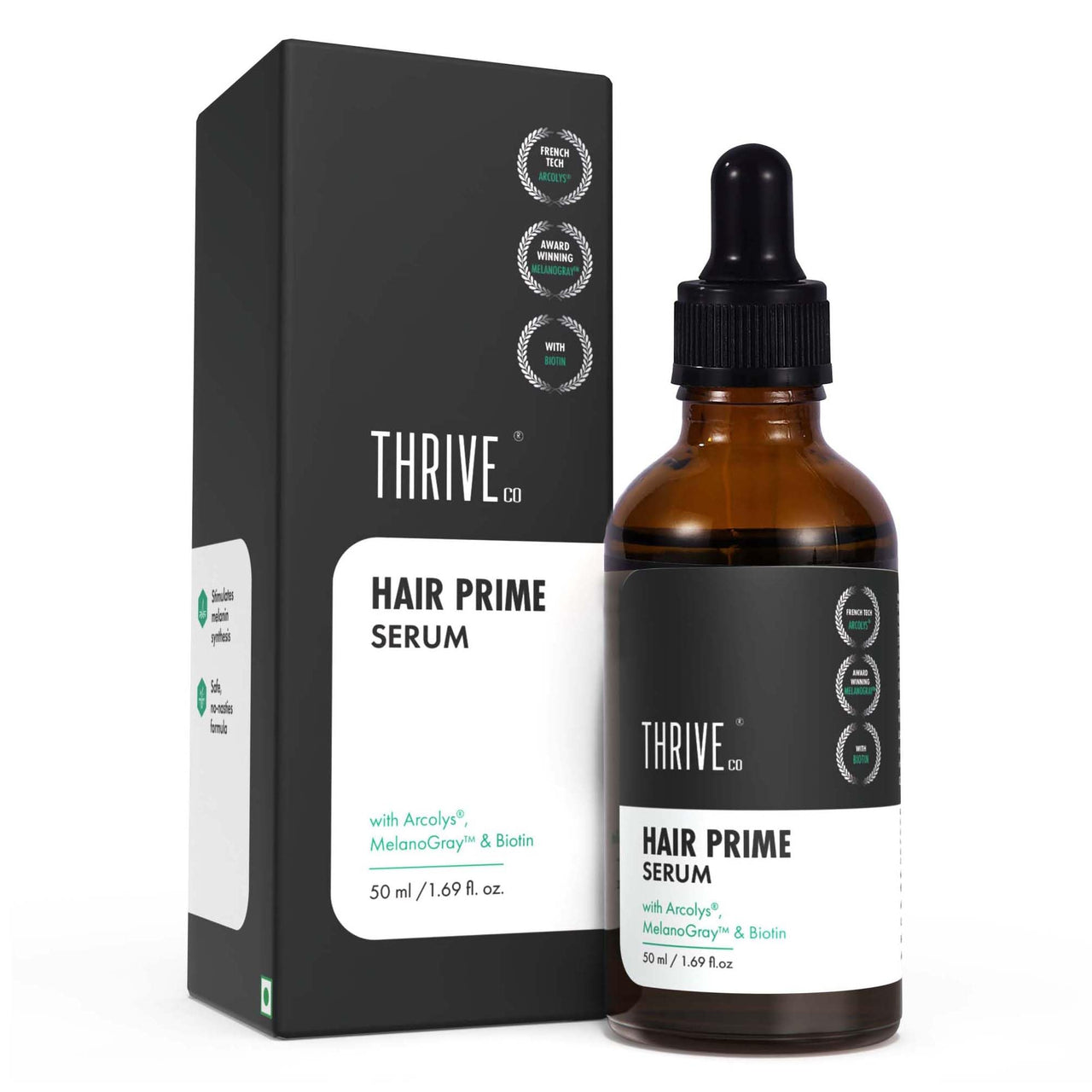 ThriveCo Ultimate Haircare Duo| Hair Growth Serum 2.0 (50ml) + Anti-Grey Hair Prime Serum (50ml) | Promotes Hair Growth & Controls Hair fall + Reverses Premature Grey Hair | For Men and Women