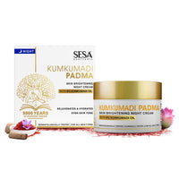 SESA 8% Kumkumadi Padma Night Cream 50g I Skin Brightening, Helps Reduce fine lines & wrinkles I Promotes Skin Rejuvenation & Skin Repair I Anti -Ageing, Even Skin Tone