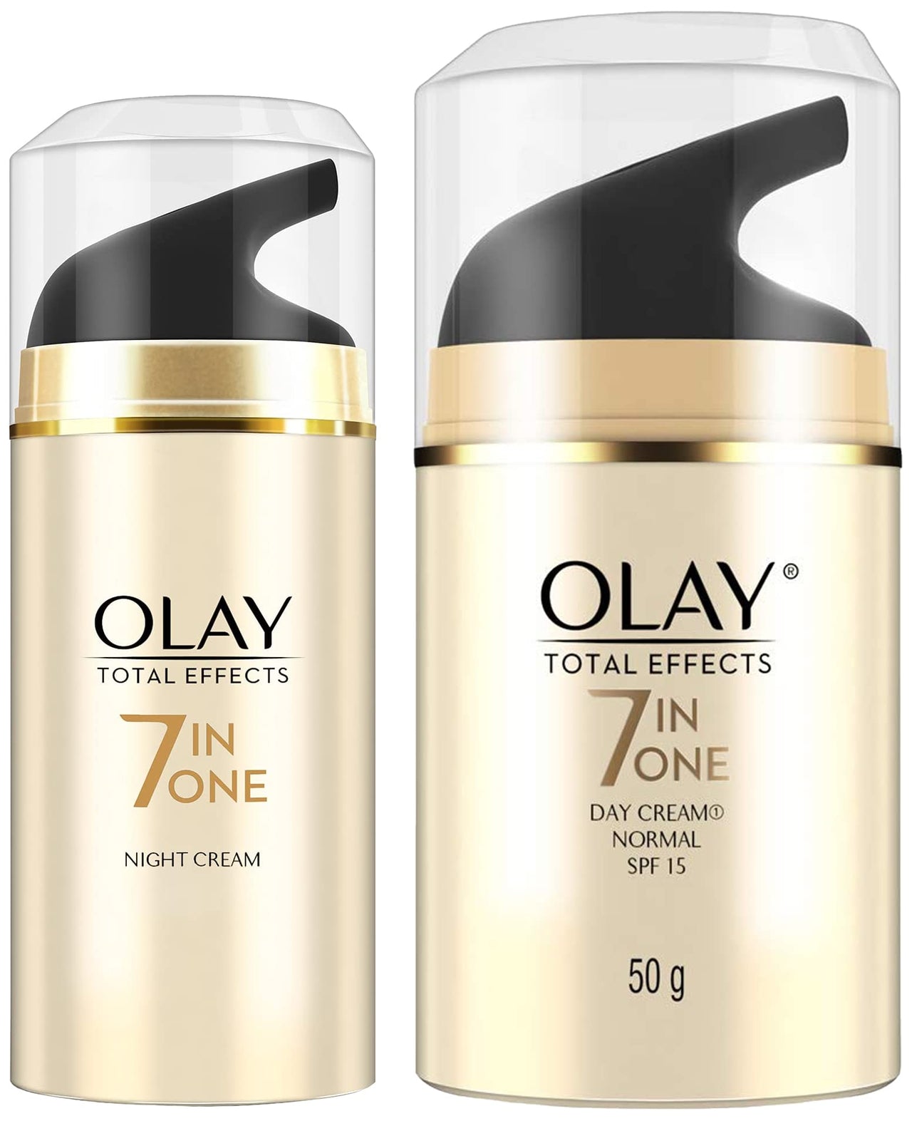 Olay Day Cream Total Effects 7 in 1, Anti-Ageing SPF 15, 50g And Olay Night Cream Total Effects 7 in 1, Anti-Ageing Moisturiser, 20g