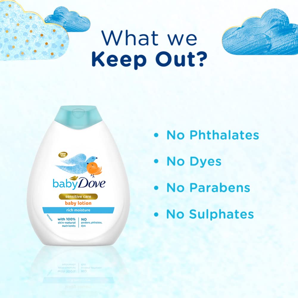 Baby Dove Rich Moisture Nourishing Baby Lotion 400 ml, With Moisturising Cream, Gentle Care for Baby's Soft Skin