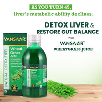 Vansaar Wheatgrass Juice, 500 ml | Natural Liver detox & Gut cleanser Juice | Superfood for Weight & Cholesterol management | 100% Ayurvedic