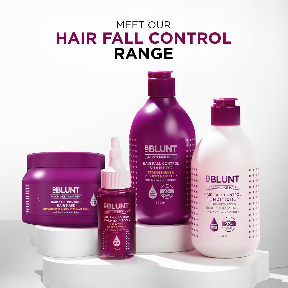 BBlunt Hair Fall Control Hair Mask 250 g + Hair Fall Control Shampoo 300 ml + Hair Fall Control Conditioner 250 g