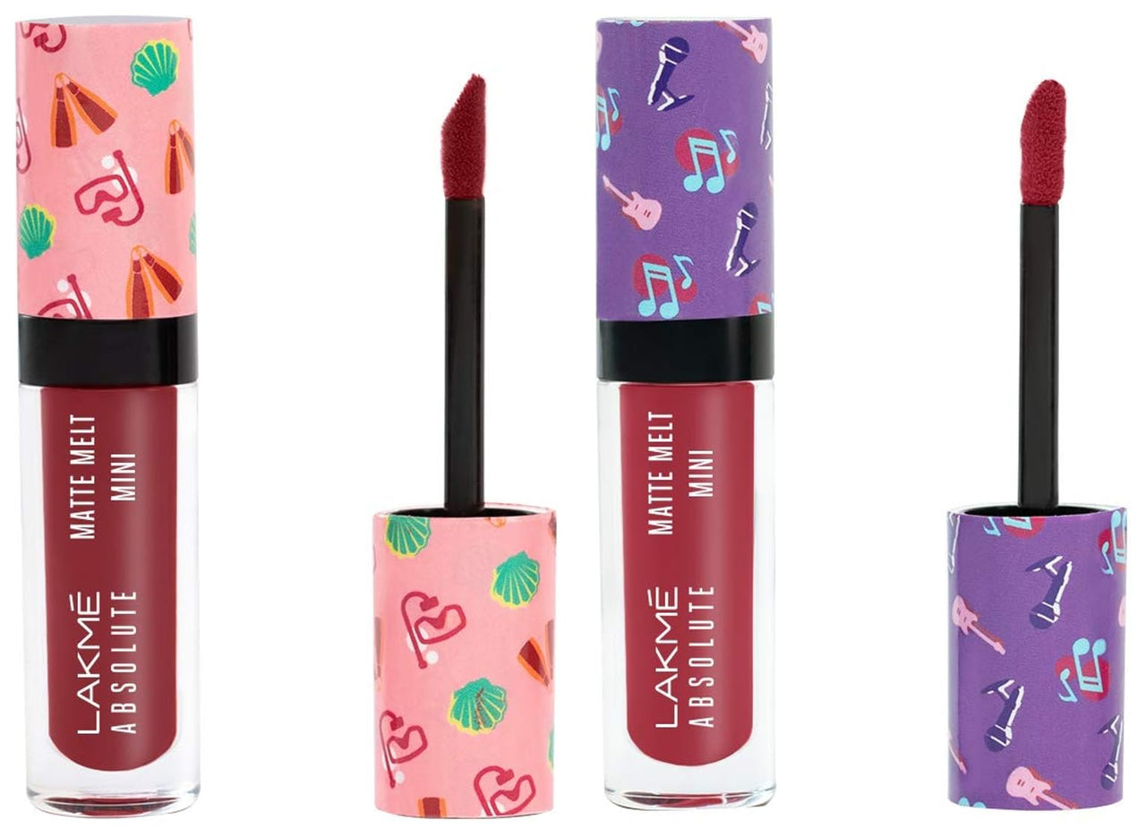 Lakmé Liquid Lipstick Indie Maroon (Matte) & Lakmé Liquid Lipstick Pink Footprint (Matte)