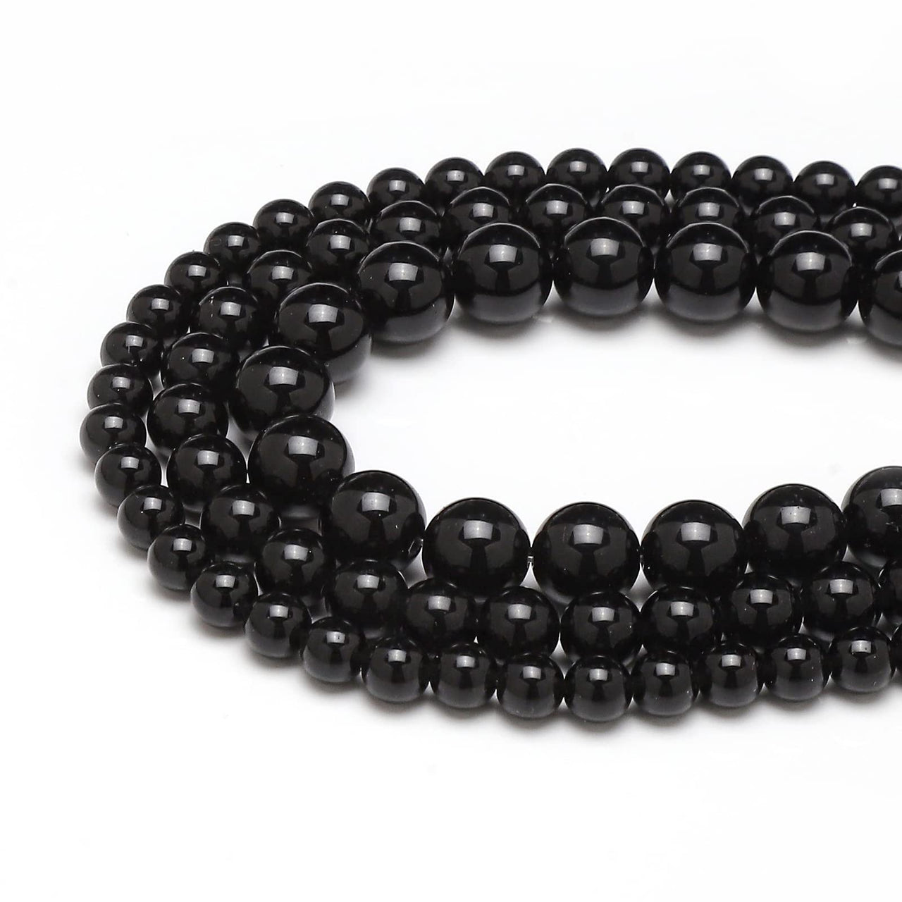 35pcs 10mm Natural Black Onyx Agate Gemstone Beads Energy Healing Crystal Round Loose Stone Beads for Jewelry Making, DIY Bracelets Necklaces