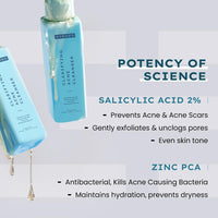 Hyphen Clarifying Acne Face Wash for Women and Men | Cleanser For Acne Prone Skin with Salicylic Acid 2%, Zinc PCA, Witch Hazel 10% | Anti-Acne Face Wash for Oil Control, Pore Cleasning | Antibacterial & Non-Drying Formula - 100ml