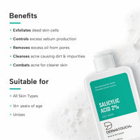 DERMATOUCH Salicylic Acid 2% Face Wash | For Acne & Oil Control | Suitable to All Skin Types | For both Men & Women | 100ML(Pack of 3)
