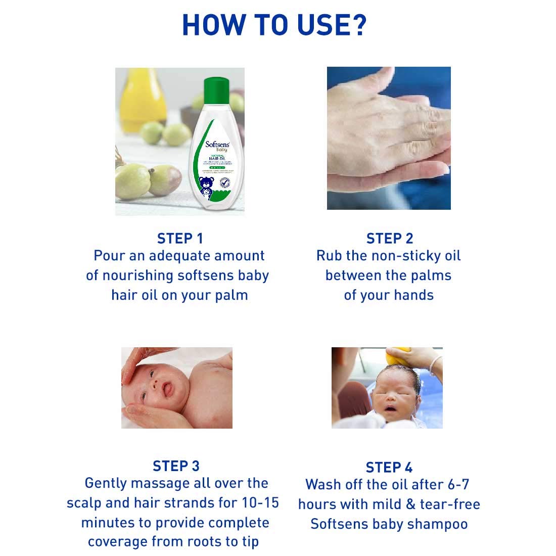 Softsens Baby - Natural Hair Oil | Enriched With Natural Oils of argan | Free from parabens, sulfates and harmful chemicals (Pack of 3)