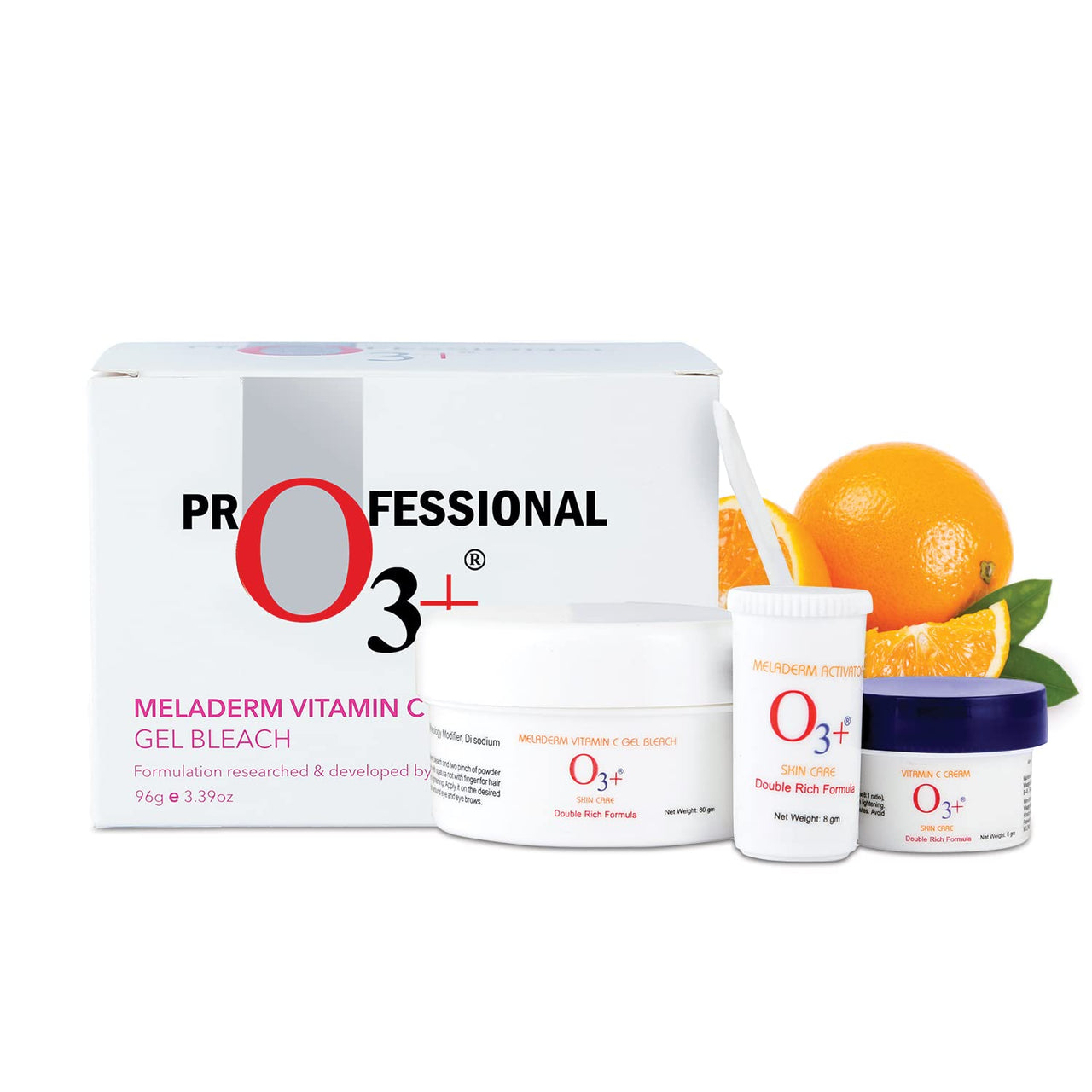 O3+ Meladerm Vitamin C Gel Bleach 96g for Skin Brightening Dull Skin | TAN Removal for Face, Suitable for Men & Women