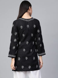 Ada Women's  Cotton Top Tunic Hand Embroidered Lucknowi Chikankari Short Kurti