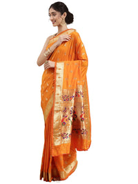 Pandadi Saree Women's  Paithani Silk Saree With Blouse Piece