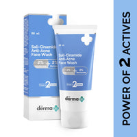 The Derma Co 1% Hyaluronic Sunscreen SPF 50 Aqua Gel, PA++++, Lightweight & The Derma Co Sali-Cinamide Anti-Acne Face Wash with 2% Salicylic Acid & 2% Niacinamide - 80ml