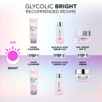 L'OREAL PARIS Brightening Serum, 1% Glycolic Acid, 2% Niacinamide Serum, Visibly Minimizes Spots, Reveals Even Skin Tone, Glycolic Bright Skin, 15ml (Pack of 2)