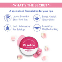 Vaseline Deep Moisture Lotion, 400ml with Vaseline Rosy Lip Tin, 17g for Moisturized Skin & Sheer Pink Tint