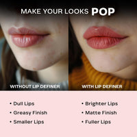 FACES CANADA Ultime Pro Lip Definer - Wine 14, 0.35g | Rich & Creamy Texture | Matte Finish | Fuller & Brighter Lips | Easily Blendable | Highly Pigmented | Waterproof & Smudgeproof