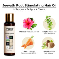 Vedix Ayurvedic Dandruff Control Hair Care Regimen for Normal/Oily Hair-Normal-Oily Scalp&Wavy Hair - 3 Product Customized Hair Care Kit - Anti Hair Fall Oil, Anti-Hairfall Shampoo, Hair Growth Serum