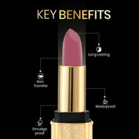 Beauty Berry Bold Babe Non-Transfer Matte Lipstick | Highly Pigmented, Lightweight, Smudge Proof & Waterproof Lipstick | Single Swipe Application, Long Lasting Lipstick for Women (Dusty Pink)