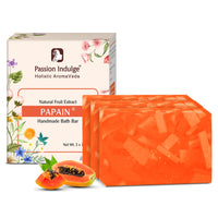 Passion Indulge Papain Papaya Handmade Natural Bath Bar Soap - Pack of 3