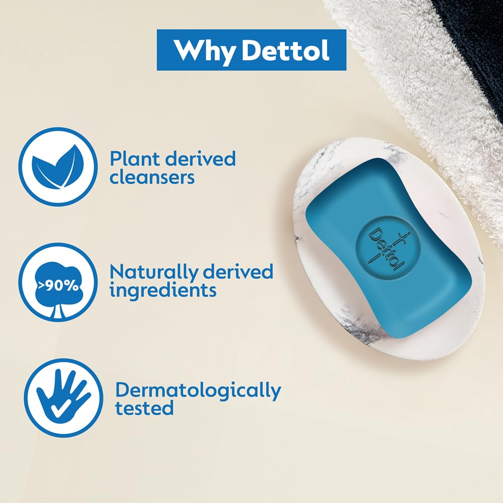Dettol Icy Cool Bathing Soap Bar With 2x Menthol (400gm), 100gm - Pack of 4