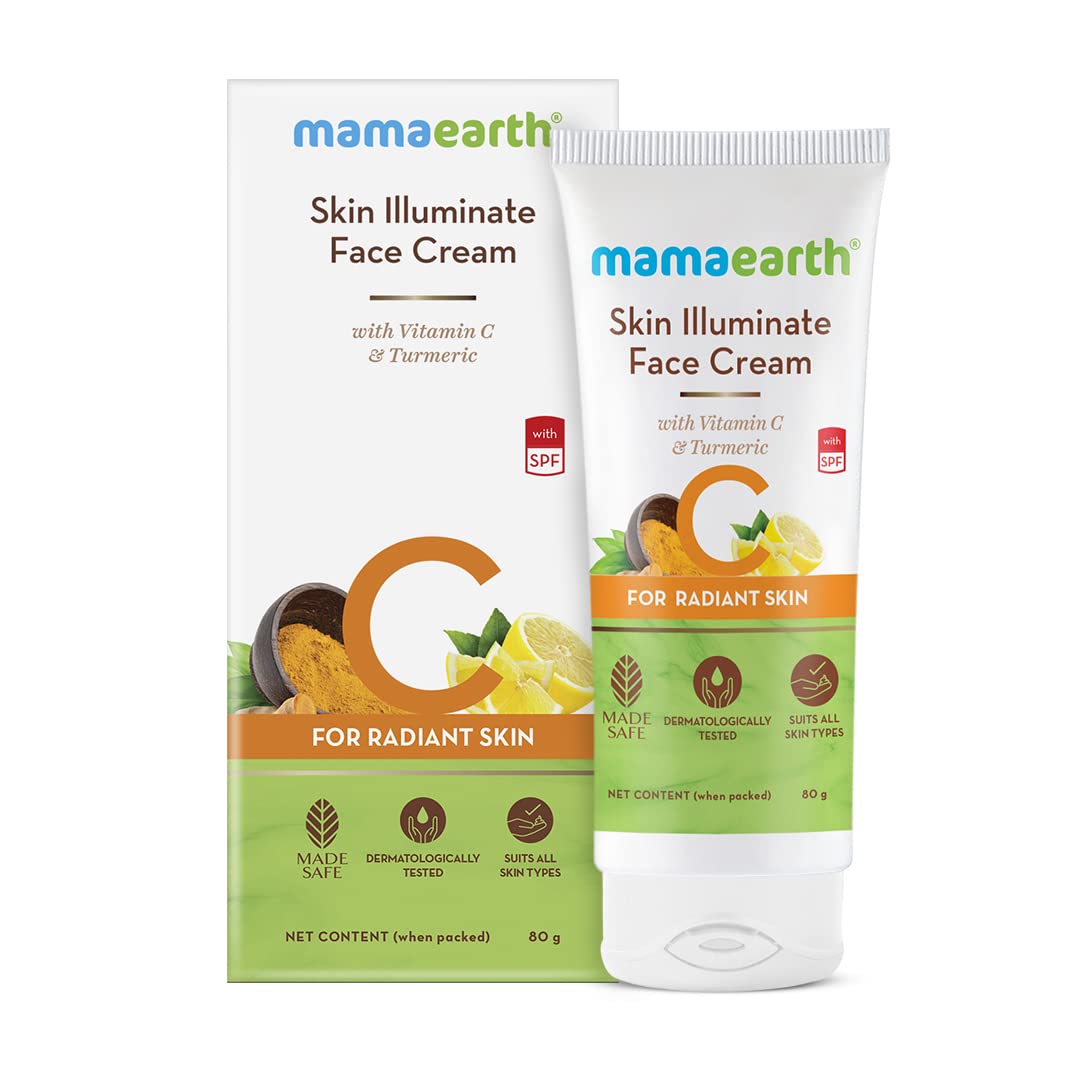 Mamaearth Skin Illuminate Face Cream, For Skin Brightening, With Vitamin C And Turmeric For Radiant Skin 80 G