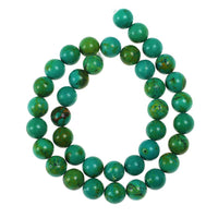Natural Stone Beads 8mm Green Turquoise Gemstone Round Loose Beads Crystal Energy Stone Healing Power for Jewelry Making DIY,1 Strand 15