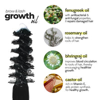 Ruby's Organics Eyelash & Eyebrow Growth Oil for Overnight Use, Organic & Natural, Infused with Rosemary, Bhringraj & Castor Oil, Nourishes & Promotes Hair Growth, Repairs Hair Follicles, Cruelty-Free, 6ml