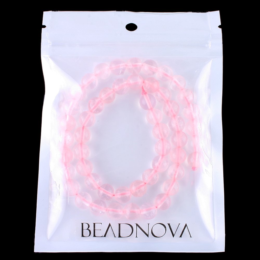 BEADNOVA Natural Rose Quartz Beads Natural Crystal Beads Stone Gemstone Round Loose Energy Healing Beads with Free Crystal Stretch Cord for Jewelry Making (6mm, 62-64pcs) 6mm 22) Rose Quartz Round Beads