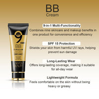 Lakyou Beauty 9in1 BB Cream | Waterproof | Very Light | Long Lasting | Long Lasting | 24hrs Hydration Even Skin Tone | SPF 15 | Shade-02(Soft Ivory) | Pack Of 2