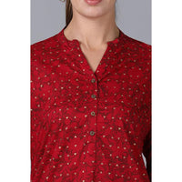 in. fuse by Shoppers Stop Mandarin Neck Printed Cotton Women Straight Fit Kurta