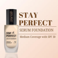 Lakyou Beauty Stay Perfect Serum Foundation 30ml | Medium Coverge with SPF 30 | 24HRS wear for radiant and healthy looking skin (Sand Beige)