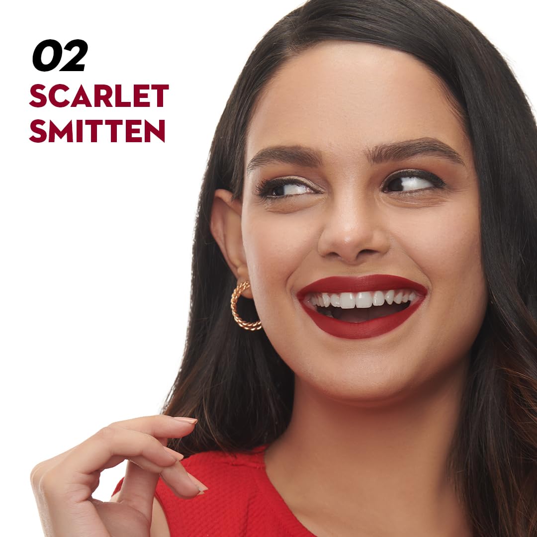 SUGAR Cosmetics LA LA Love Matte Liquid Lipstick | Lasts 18Hrs | Transferproof & Waterproof - 02 Scarlet Smitten