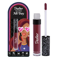 DAZLLER All Day Lipcolour|Moisturizing Kokum Butter|Non-Transfer & Smudge-Proof|8Hr Stay|Matte Liquid Lipstick for Women|Dlc032 Dark Rosewood|6G