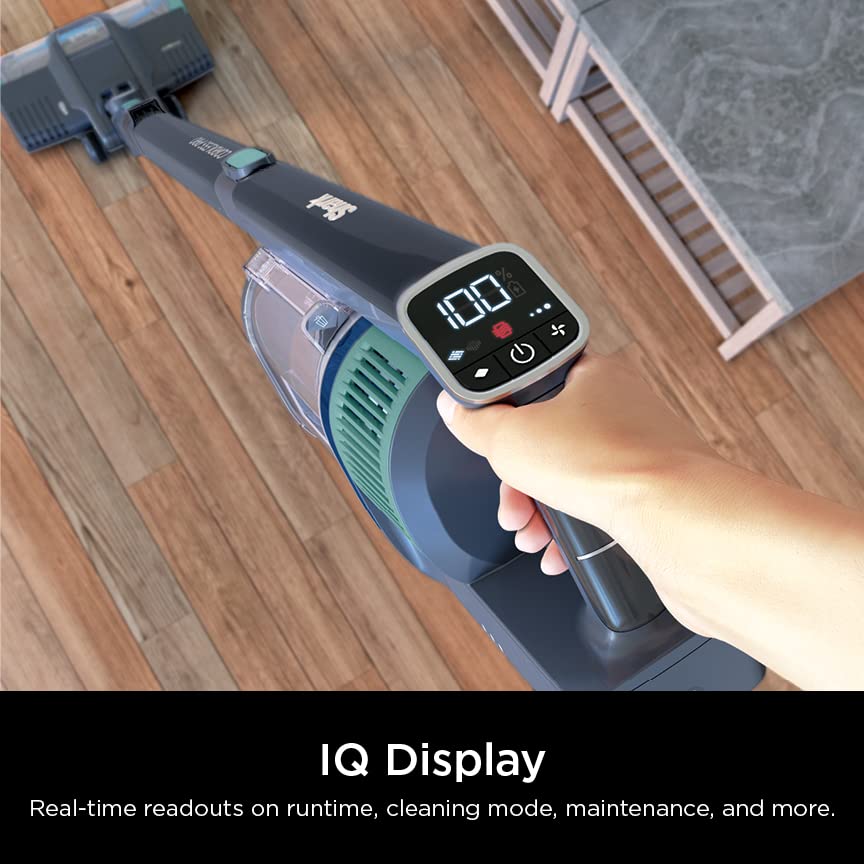 Shark IZ631H Cordless Pro Vacuum with PowerFins and Self-Cleaning Brushroll, Includes Upholstery Tool & Crevice Tool, Up To 60 Minute Runtime, HEPA Filtration, Cordless Vacuum, Dark Grey/Mojito Gray