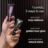 Sotrue Strobe Cream Combo Pack of 2, Gold and Pink - 30gm Each | Primer + Highlighter + Moisturizer | Intense Hydration | Flawless Radiant Dewy Skin | Illuminating & Glowing Makeup Base