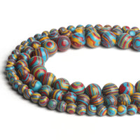 35pcs 10mm Natural Stone Beads Colorful Malachite Beads Energy Crystal Healing Power Gemstone for Jewelry Making, DIY Bracelet Necklace