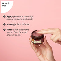 Pilgrim French Red Vine Face Scrub with Mulberry Extract & Aloe for Glowing Skin, Tan Removal, De-Pigmentation, Dry, Oily, Combination Skin, Men & Women, 50gm