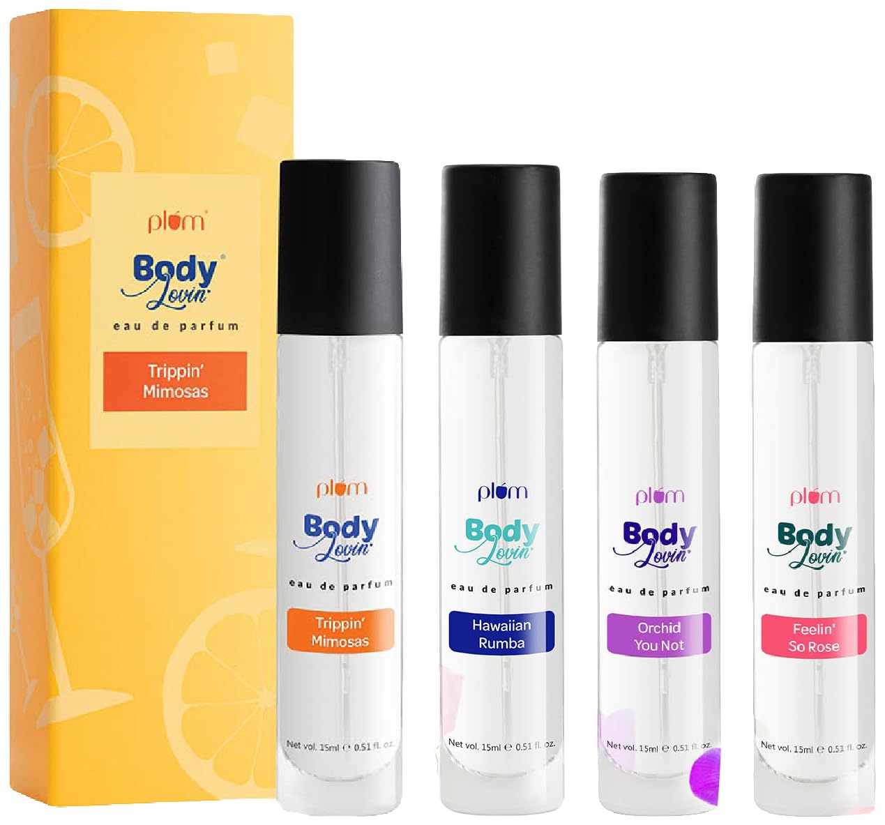 Plum Unisex Rose Scent Spray Bodylovin' Eau De Parfum Bundle (15 Ml) Set Of 4