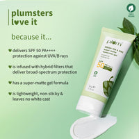Plum Green Tea & Zinc Super-Matte Gel Sunscreen SPF 50 PA ++++ | Formulated for Oily, Combination and Acne Prone Skin | Protects & Controls Oil | Lightweight, No White Cast & Non-Sticky | Vegan | 50 g