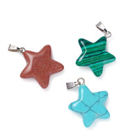 FASHEWELRY 50Pcs Star Stone Pendants Healing Crystal Quartz Chakra Gemstone Rock Charms Random Mixed for Necklace Jewelry Making Hole: 2x7mm 1-Mixed Color-Star-Random