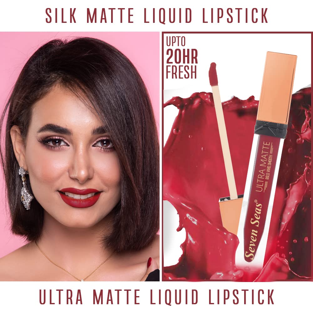 Seven Seas Ultra Matte Liquid Lipstick Trendy Nude Shade (Old Brick)