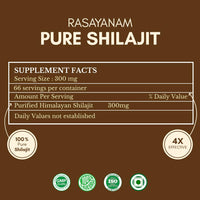 Rasayanam Pure Original Himalayan Shilajit/Shilajeet Resin 20g | Improve Strength & stamina for men & women | 4X Concentrated formula, Stronger Than Pills & Capsules